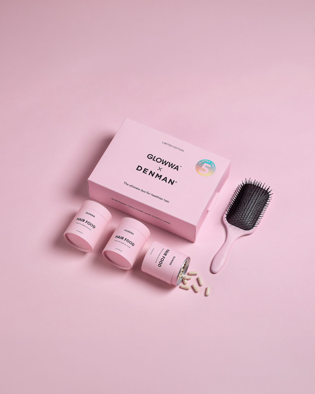 HAIR FOOD - 3 MONTH SUPPLY with free GLOWWA x Denman Brush