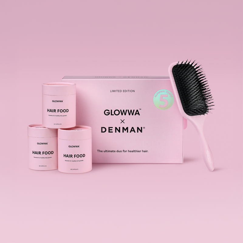 HAIR FOOD - 3 MONTH SUPPLY with free GLOWWA x Denman Brush